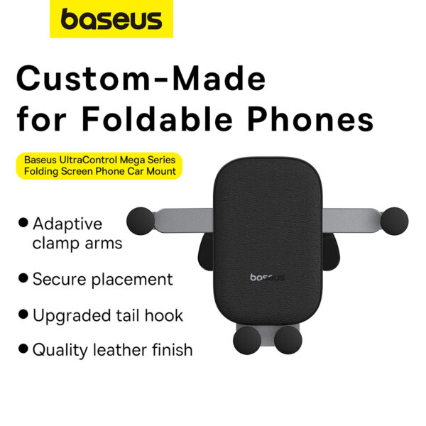 Baseus UltraControl Mega Series Folding Screen Phone Car Mount Cluster - Black - Image 6