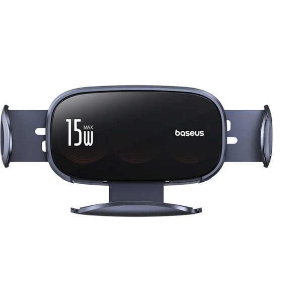 Baseus LightChaser Series Triple-Coil Wireless Charging Electric Car Mount Cluster Black - Image 3