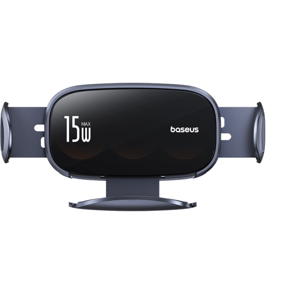 Baseus LightChaser Series Triple-Coil Wireless Charging Electric Car Mount Cluster Black - Image 2