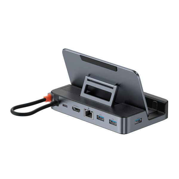Baseus GamerX Series 6-Port Type C HUB Space Grey Type C to HDMI4K@60Hz*1+USB3.0*3+PD*1+RJ45*1 - Image 5