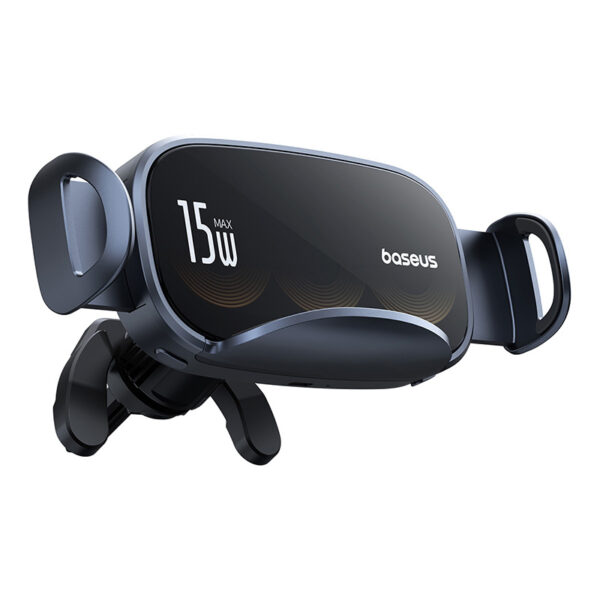 Baseus LightChaser Series Triple-Coil Wireless Charging Electric Car Mount Cluster Black - Image 4