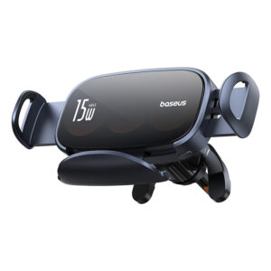 Baseus LightChaser Series Triple-Coil Wireless Charging Electric Car Mount Cluster Black