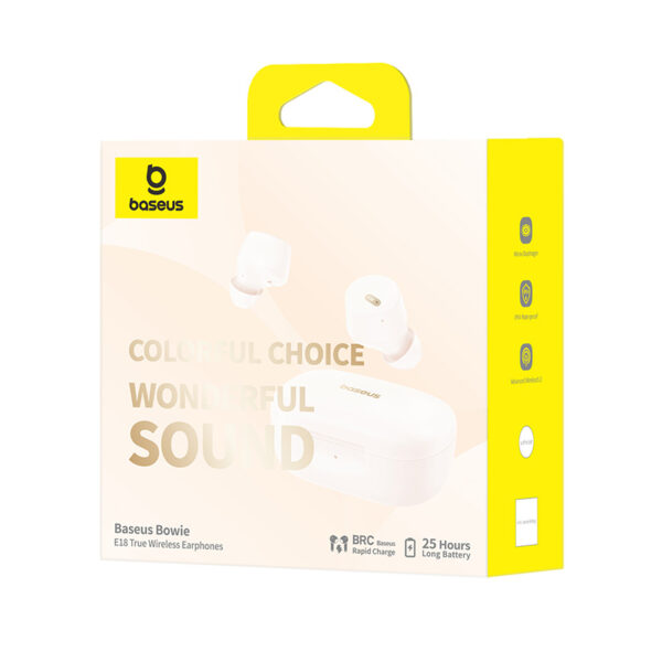 Baseus Bowie E18 True Wireless Earphones - Stellar White - Image 5