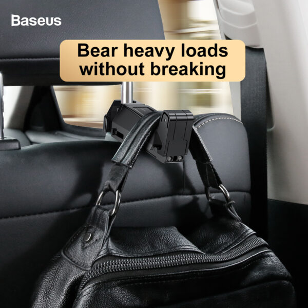 Baseus backseat vehicle phone holder hook Black - Image 3