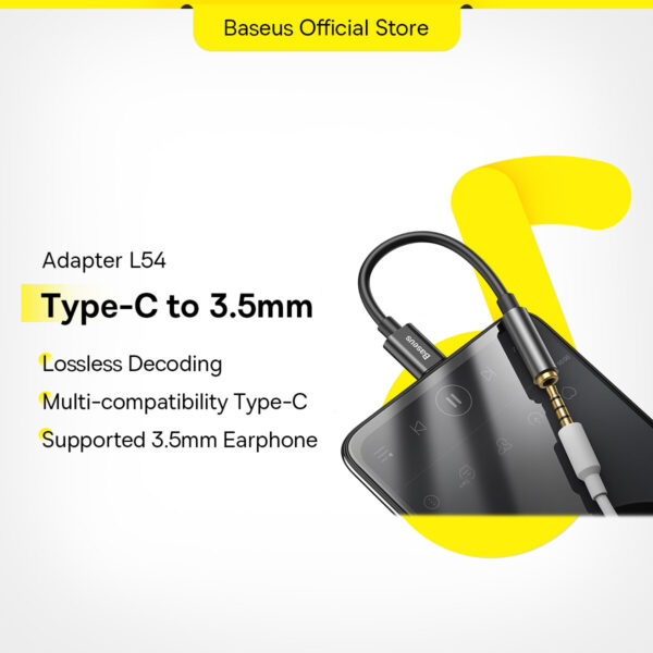Baseus L54 Type C to 3.5mm Female Headphones Adapter - Image 3