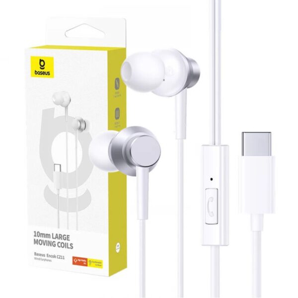Baseus Encok CZ11 Wired Earphones Moon White - Image 4