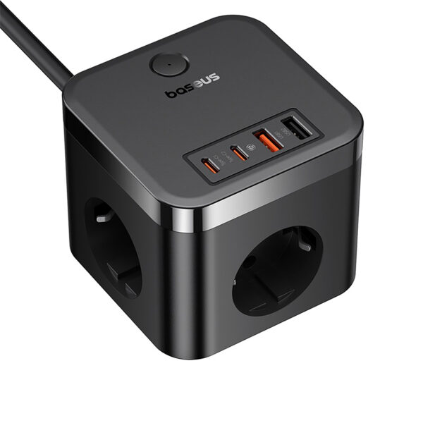 Baseus PowerCombo Cube Power Strip 3AC+2U+2C 30W 1.5m EU - Cluster Black