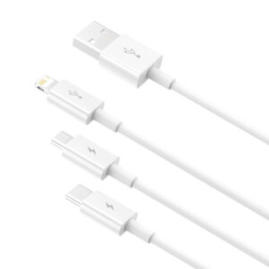 Baseus Superior Series Fast Charging Data Cable USB to M+L+C 3.5A 1.5m White