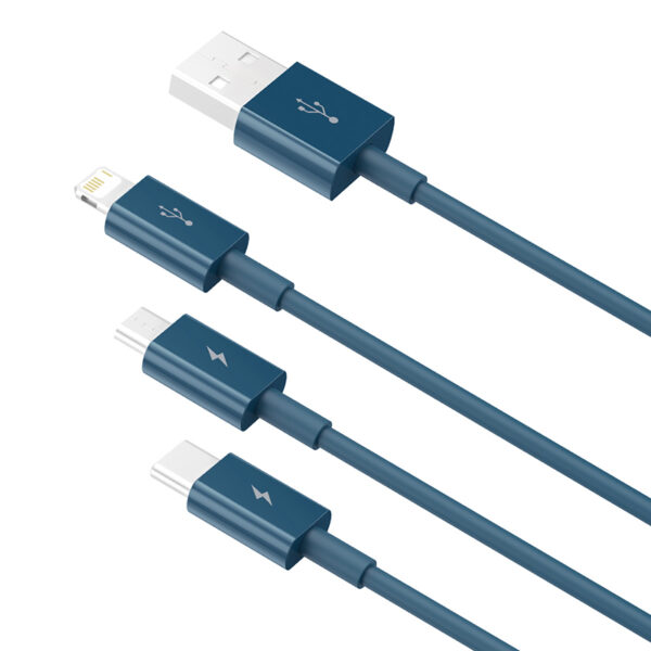 Baseus Superior Series Fast Charging Data Cable USB to M+L+C 3.5A 1.5m - Image 4