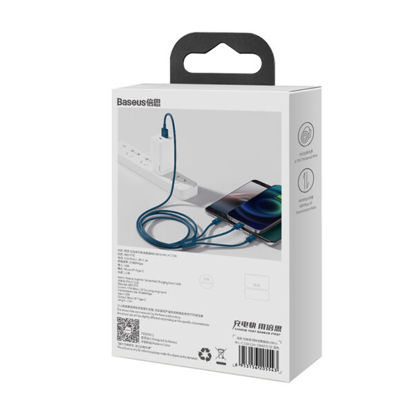 Baseus Superior Series Fast Charging Data Cable USB to M+L+C 3.5A 1.5m - Image 3