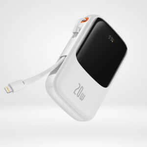 Baseus Qpow Pro Digital Display Fast Charge Power Bank 10000mAh 20W iPhone Edition Black With: Simple charging cable Type-C 3A 0.3m White