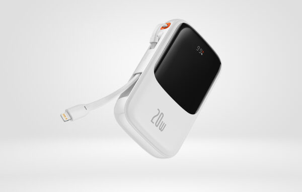 Baseus Qpow Pro Digital Display Fast Charge Power Bank 10000mAh 20W iPhone Edition Black With: Simple charging cable Type-C 3A 0.3m White