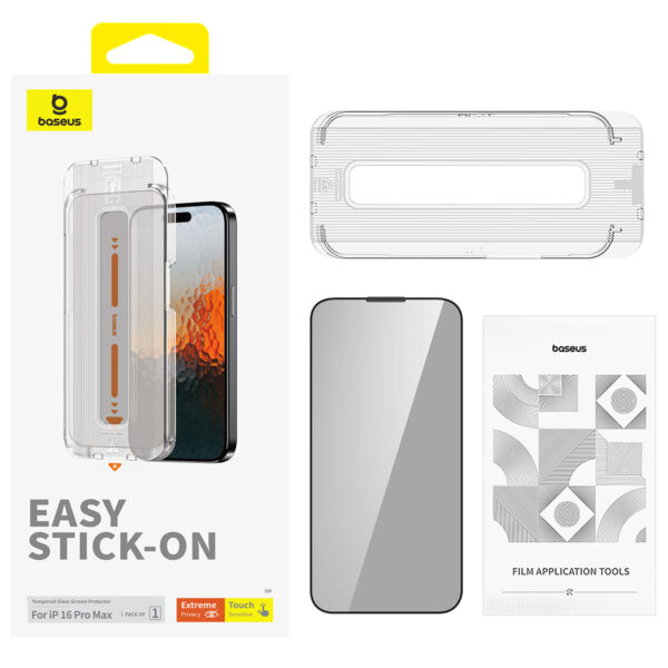 Baseus Sapphire Series Full-Coverage 9H Tempered Glass Screen Protector for iPhone 16 Pro Max - Image 2