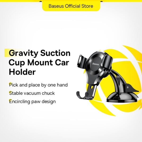 Baseus Osculum Type Gravity Car Mount Black - Image 6