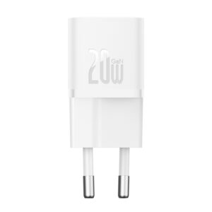 Baseus GaN5 Fast Charger(Mini) 1C 20W EU Moon White(With: Baseus Dynamic 3 Series Fast Charging Data Cable Type C to Type C 100W 1m Moon White)