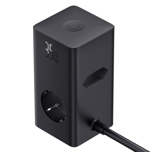 Baseus PowerCombo Tower Digital PowerStrip 3AC+2U+2C 35W with 1.5m Power Cord EU Cluster Black