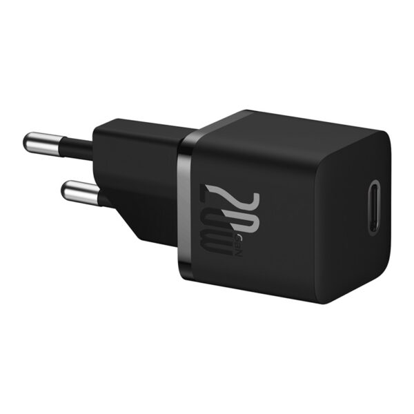 Baseus GaN5 Fast Charger(Mini) 1C 20W EU Cluster Black(With: Baseus Dynamic 3 Series Fast Charging Data Cable Type C to Type C 100W 1m Cluster Black) - Image 4