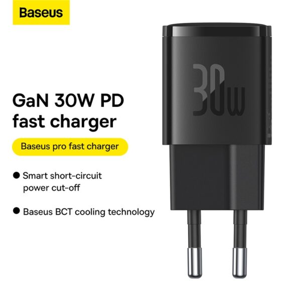 Baseus Cube Pro Fast Charger 1C 30W EU Black - Image 4